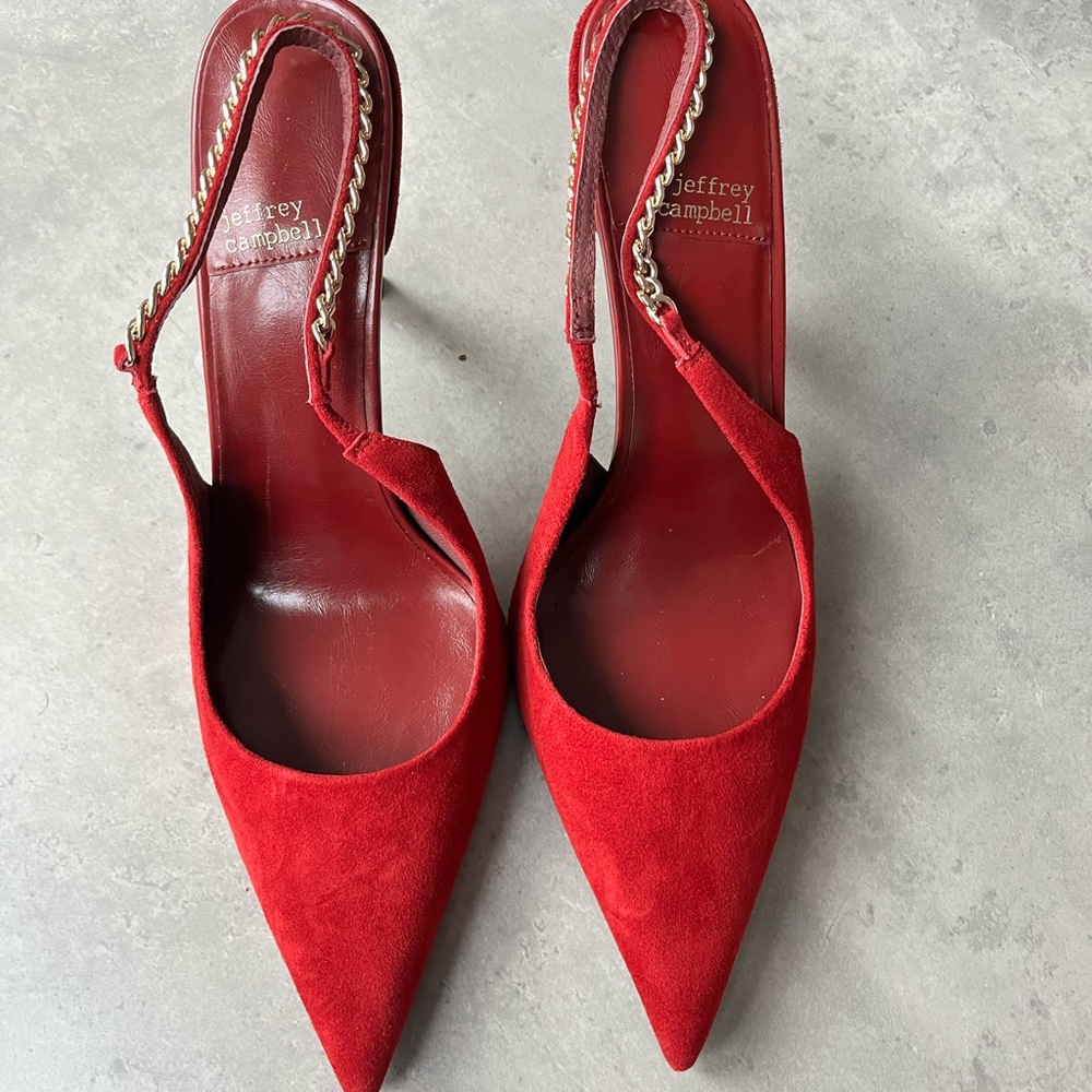 Jeffrey Campbell Red Slingback Heels